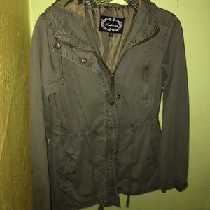 Army green zip up jacket